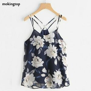 Mokingtop Floral Print Top